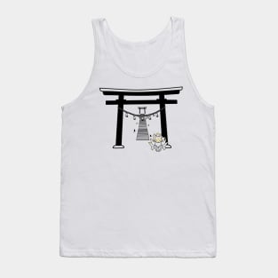 Black Kitsune Shrine Stairs Tank Top